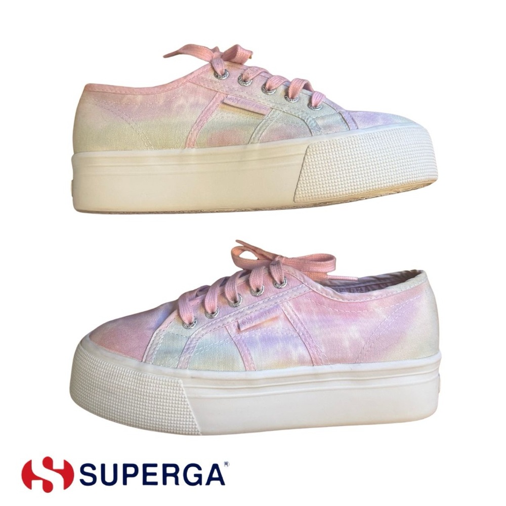 Superga pastel tie dye platform sneakers
